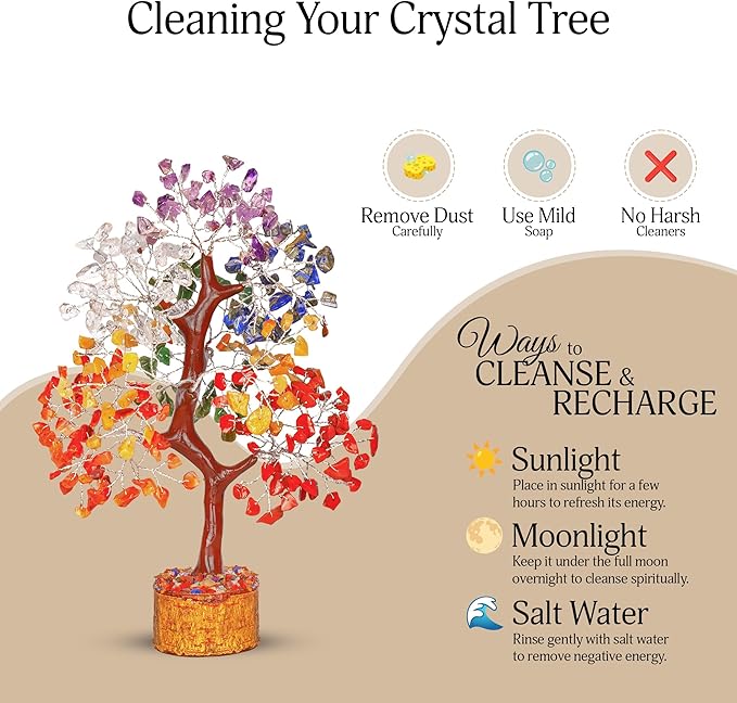YATSKIA 7 Chakra Crystal Tree of Life, Gemstones and Crystals, Crystals Home Office Decor, Birthday Gifts for Women