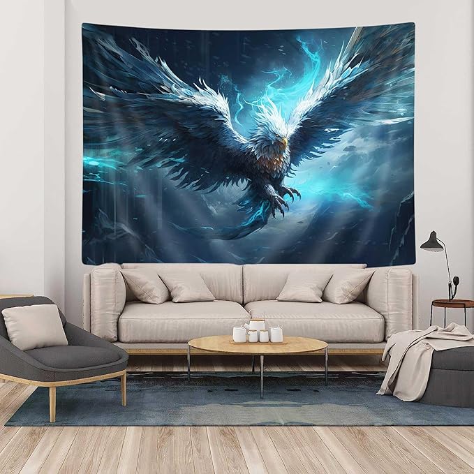 YDIDIAN Eagle Tapestry, Medieval Fantasy Animals Cool Art Aesthetics Wall Decor for Home College Dorm Living Room, Panels 90 x 70IN