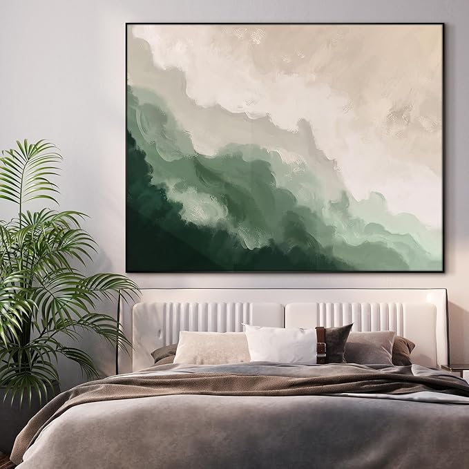 36"x46" XL Framed Wall Art - Soothing Ocean Waves Minimalist (Frame Assembly Required)