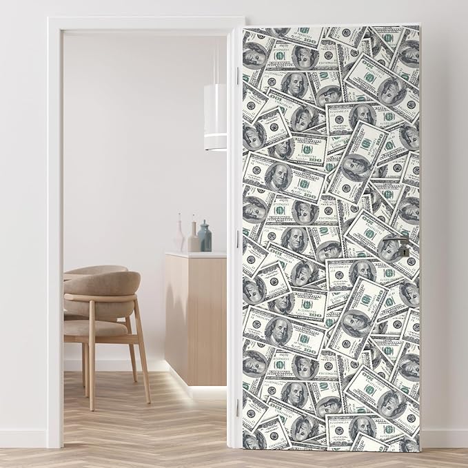 wall26-100 Dollar Bills Collage Background Large Money Wall Mural, Removable Peel and Stick Wallpaper, Home Decor - 108x72 inches