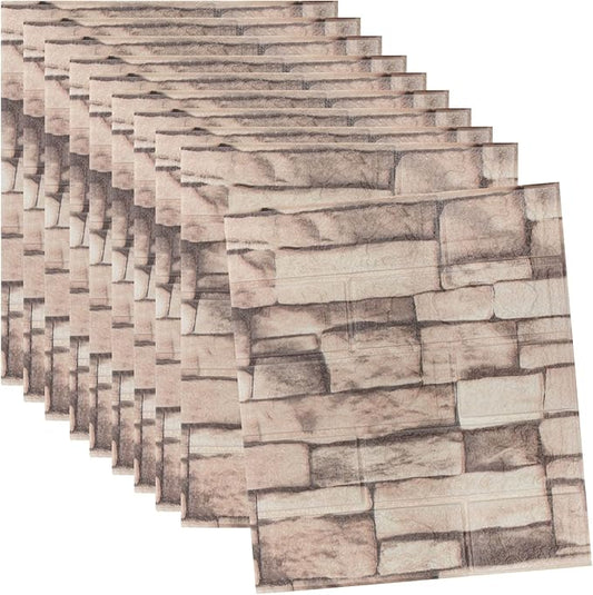 WAPANE 3D Brick Peel and Stick Wallpaper, 3D Brick Wall Panels Self Adhesive, Removable Wallpaper Waterproof PE Foam Paintable,for Living Room/Kitchen/TV Wall and Home Decoration(40Pack Brick)