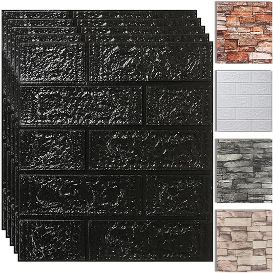 30PCS 3D Wall Panels Peel and Stick Foam, Self-Adhesive Decorative 3D Brick Wallpaper Wall Covering, Faux Stone Wall Panel Foam Brick for Living Room, Kitchen, Bathroom