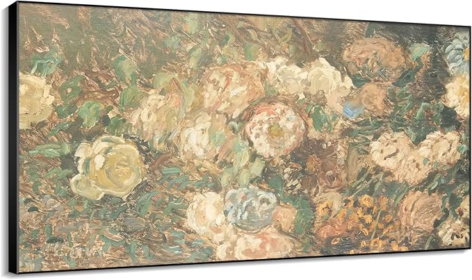 36"x60" XL Framed Wall Art - Impressionist Floral (Frame Assembly Required)