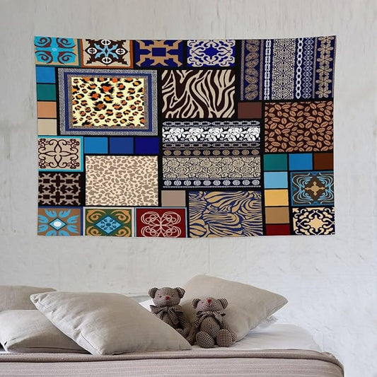 ZhiRain Boho Style Tapestry Wall Hanging Bohemian Ethnic Pattern Floral And Animal Skin Print Tapestries Home Decor for Living Room Bedroom Apartment Farmhouse Dorm 40"x60"