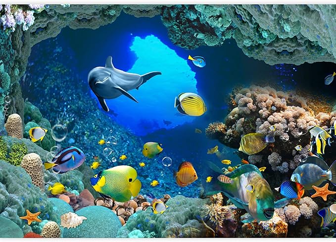 wall26 Wall Mural The Beautiful Undersea World Removable Self-Adhesive Large Wallpaper - 66x96 inches