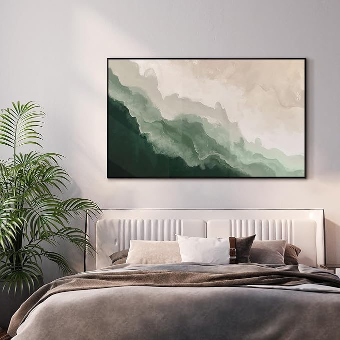 36"x60" XL Framed Wall Art - Soothing Ocean Waves Minimalist (Frame Assembly Required)