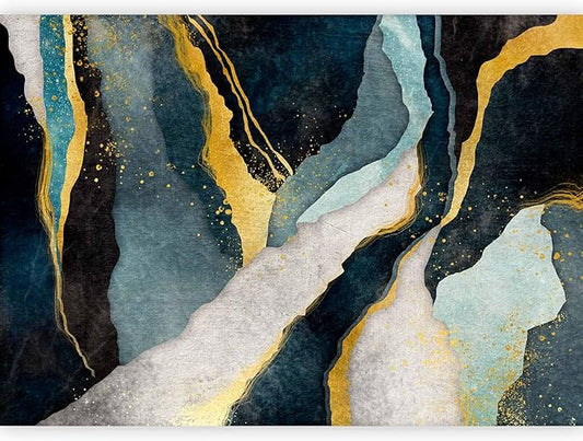 artgeist Wall Mural Abstract 135x101 in - Peel and Stick Self-Adhesive Wallpaper Removable Large Sticker Foil Wall Decor Print Picture Design Marble Gold Like Painted a-A-10203-a-c