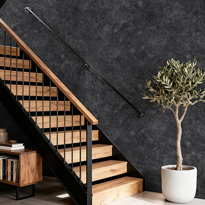 15.7'' x 118.1'' Concrete Wallpaper Peel and Stick - Grey Cement Wall Paper for Bedroom - Gray Self-Adhesive Waterproof Contact Paper for Countertop - Textured Vinyl Wrap Stickers for Living Room