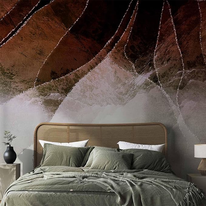 artgeist Wall Mural Abstract 77x55 in - Peel and Stick Self-Adhesive Wallpaper Removable Large Sticker Foil Wall Decor Print Picture Image Design 3D Effect Marble Like Painted a-A-10216-a-b