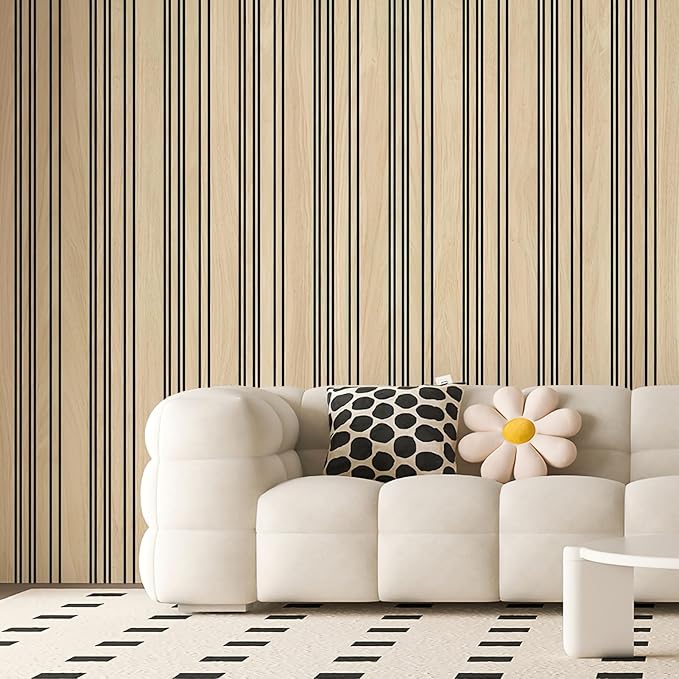 Art3d 4-Pack Glue-On Wall Panels, Wood Grain Texture Interior Wall Decor, 104"x12" Recycled Polystyrene Wainscoting Panels, Low Emission for Living Room Bedroom,Natural Oak