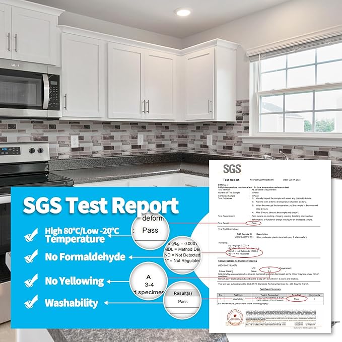 Art3d Peel and Stick Backsplash Tiles for Kitchen, 10-Sheet Self Adhesive Removable Stick On Vinyl Wall Tiles, 12" x 12",Brown Marble