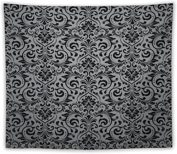 ZhiRain Damask Floral Tapestry Wall Hanging Vintage Classic Flower Pattern Tapestries Home Decor for Living Room Bedroom Farmhouse Apartment Dorm 50"x60"