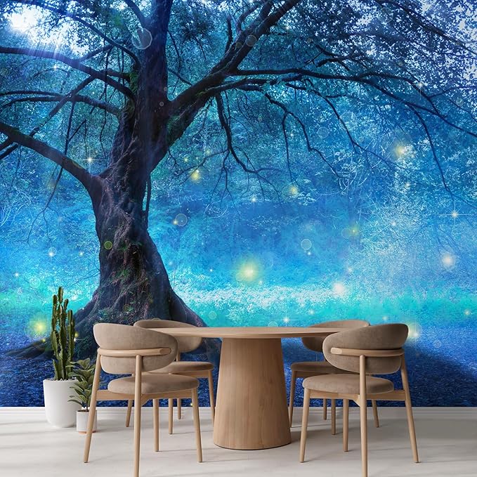 wall26 Fairy Tree in Mystic Forest Removable Wall Mural Self-Adhesive Large Wallpaper - 100x144 inches