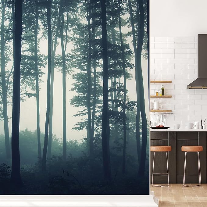 wall26 Landscape Mural of a Misty Forest Wall Mural, Removable Sticker - 120x96 inches