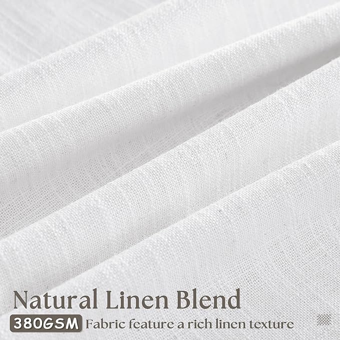 100 Inch Linen Pleated Curtains 2 Panels Set for Living Room Bedroom Farmhouse Cotton Linen Blend Back Tab Memory Shape Trained Pinch Pleat Window Curtain Snow White 100 Inch Length for Office Home