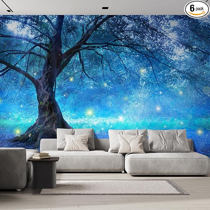 wall26 Fairy Tree in Mystic Forest Removable Wall Mural Self-Adhesive Large Wallpaper - 100x144 inches