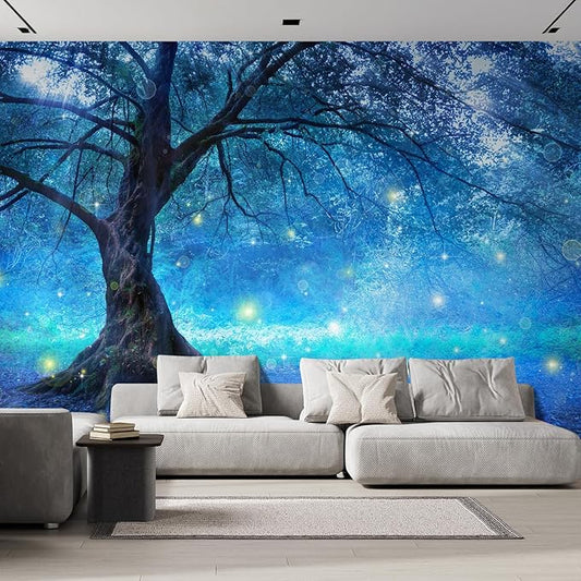 wall26 Fairy Tree in Mystic Forest Removable Wall Mural Self-Adhesive Large Wallpaper - 96x144 inches