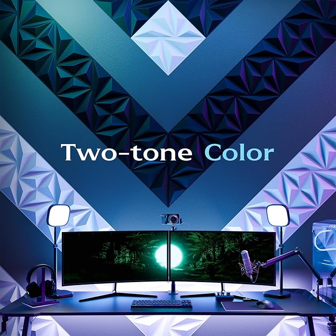 18-Pack 3D Wall Panels, 70" x 35" Textured Geometric Design Wall Tiles, PVC Decorative Wall Panels for Living Room, Bedroom, Bathroom, Office, Modern Wall Decor, Easy Install & Paintable - White