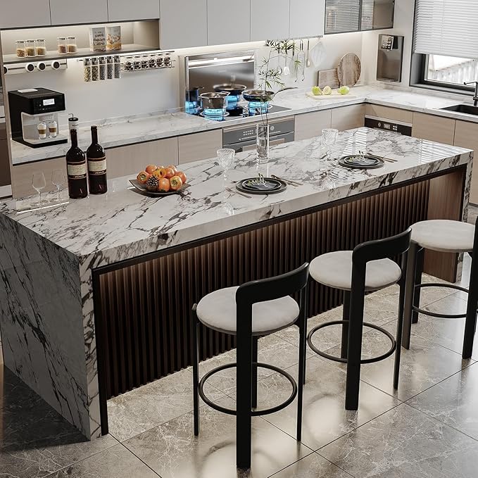 YLL YLL 6-Pack Slat Wall Panel with 2 Trims Wood Grain Slat Wall 96" x 6.2" WPC Slats 3D Wall Panels Walnut Grille