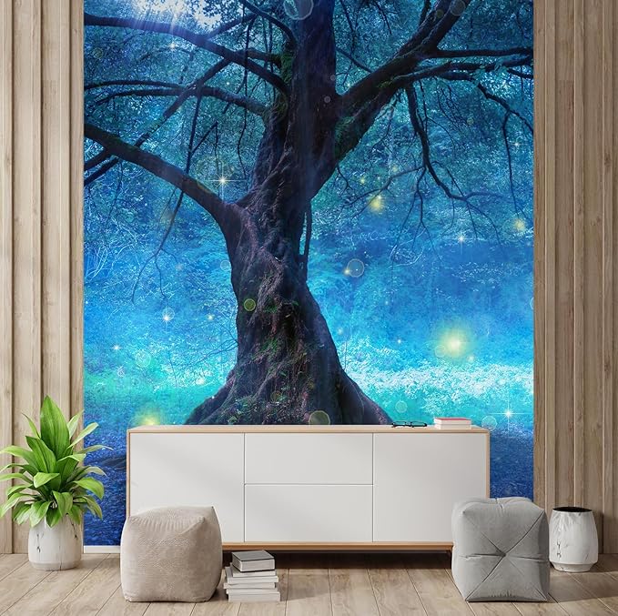 wall26 Fairy Tree in Mystic Forest Removable Wall Mural Self-Adhesive Large Wallpaper - 120x96 inches
