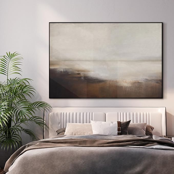 46"x72" XL Framed Wall Art - Decor Landscape Neutral Toned Horizon (Frame Assembly Required)