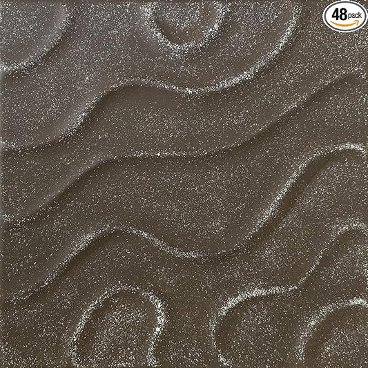 À LA MAISON CEILINGS R136 Modern Art Foam Glue-up Ceiling Tile 20 in x 20 in (129.6 sq. ft./Case), Pack of 48, Brown Beige