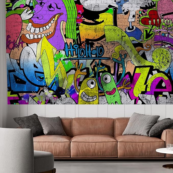 wall26 Colorful Graffiti Large Wall Mural, Removable Peel and Stick Wallpaper, Home Decor - 48x72 inches