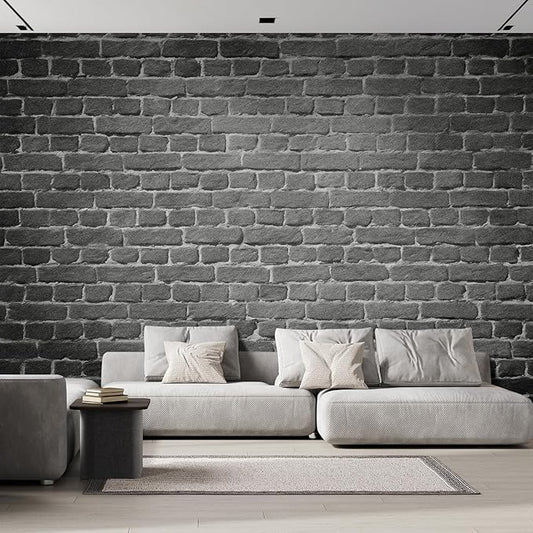 wall26 - Old Dark Brick Wall, Texture Background - Removable Wall Mural | Self-Adhesive Large Wallpaper - 100x144 inches