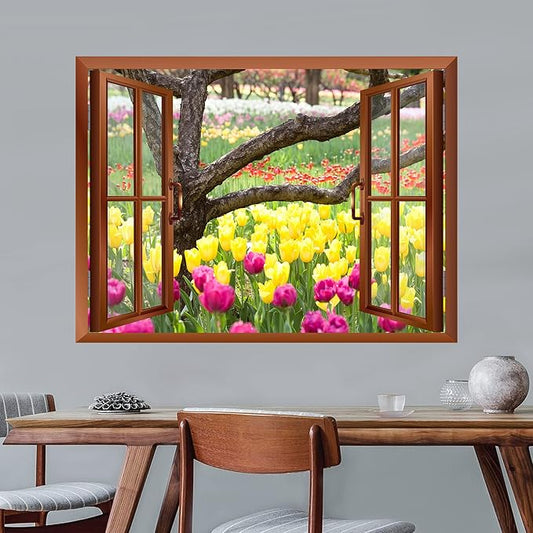 wall26 Bed of Tulips Removable Wall Sticker/Wall Mural - 24"x32"