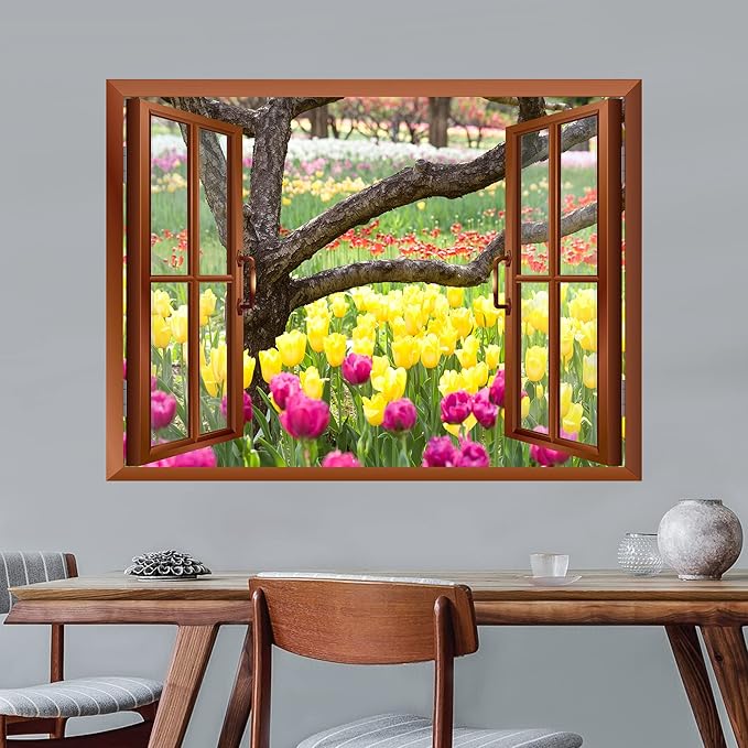 wall26 Bed of Tulips Removable Wall Sticker/Wall Mural - 36"x48"