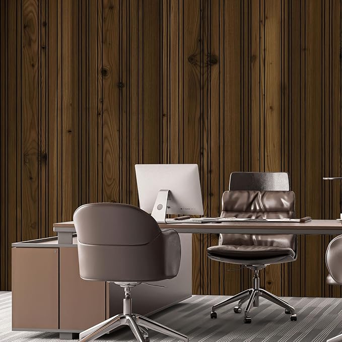 Art3d 4-Pack Glue-On Wall Panels, Wood Grain Texture Interior Wall Decor, 104"x12" Recycled Polystyrene Wainscoting Panels, Low Emission for Living Room Bedroom,Natural Walnut