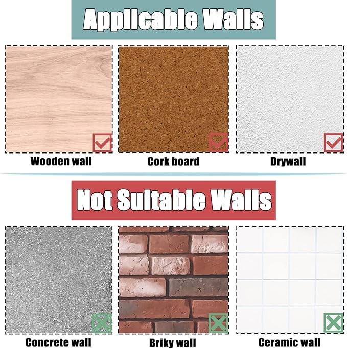 30 PCS Picture Hanging Nails Hooks, Push Pins Thumbtacks for Wall, Wall Hooks Picture Hangers, Renter Freindly Decor Small Nails for Hanging Pictures Tapestry Frame Art