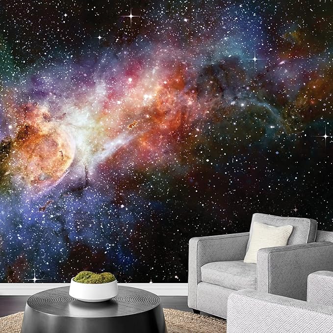 wall26 Beautiful Multicolored Galaxy Wall Mural, Removable Sticker, Home Decor - 66x96 inches