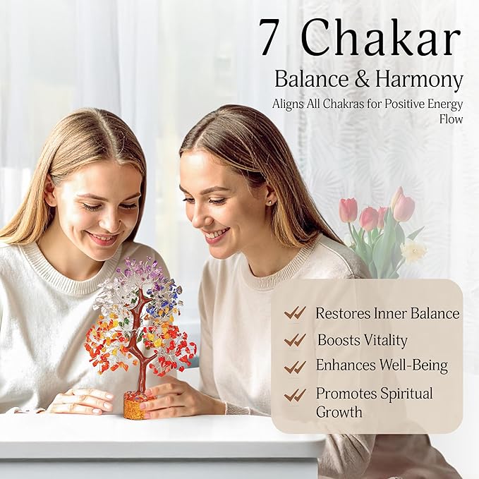 YATSKIA 7 Chakra Crystal Tree of Life, Gemstones and Crystals, Crystals Home Office Decor, Birthday Gifts for Women
