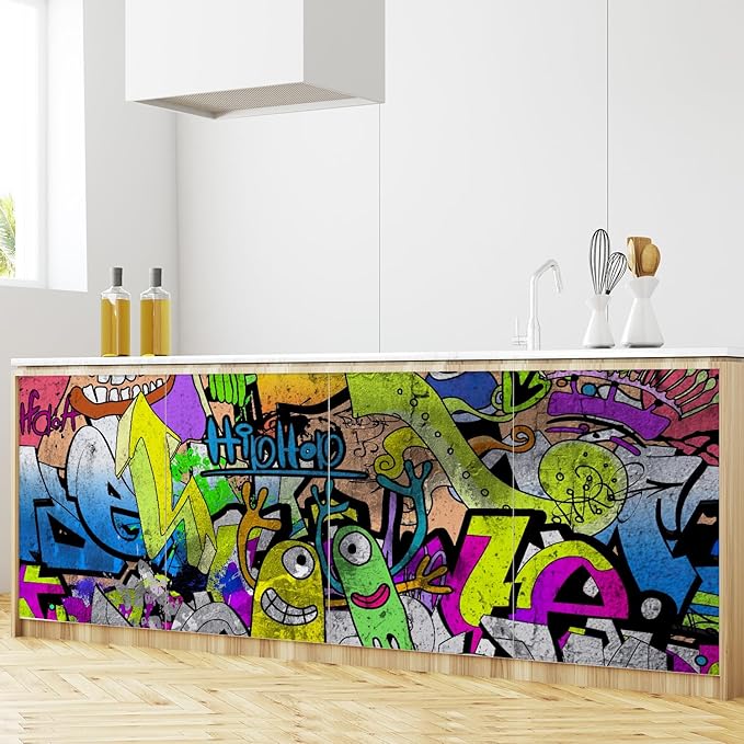 wall26 Colorful Graffiti Large Wall Mural, Removable Peel and Stick Wallpaper, Home Decor - 48x72 inches