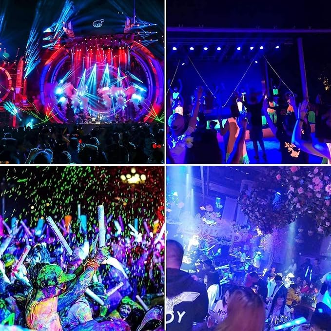 YANYCN 2 Pack 1000W LED Black Flood Light, Big Black Light Outdoor with Plug and Switch, IP66 Waterproof Blacklight for Glow Party, Halloween, Fluorescent Poster, Body Paint, Aquarium