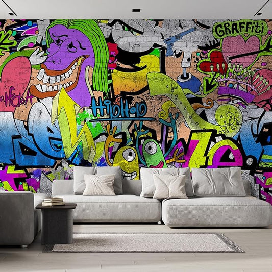 wall26 Colorful Graffiti inchesLarge Wall Mural, Removable Peel and Stick Wallpaper, Home Decor - 96x144 inches