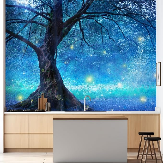 wall26 Fairy Tree in Mystic Forest Removable Wall Mural Self-Adhesive Large Wallpaper - 48x72 inches