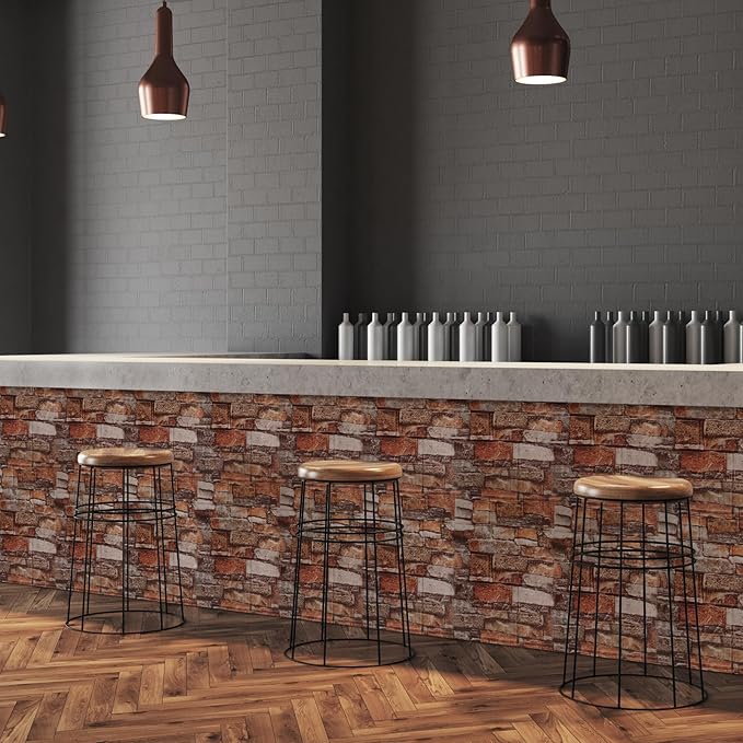 20PCS 3D Wall Panels Peel and Stick Foam, Self-Adhesive Decorative 3D Brick Wallpaper Wall Covering, Faux Stone Wall Panel Foam Brick for Living Room, Kitchen, Bathroom