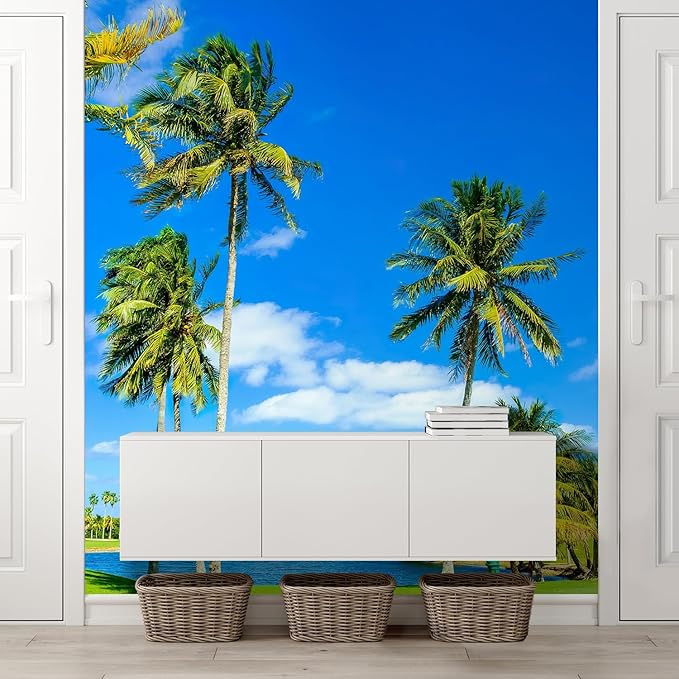 wall26 Beautiful Golf Course Landscape in Miami. Removable Wall Mural | Self-Adhesive Large Wallpaper - 108x72 inches