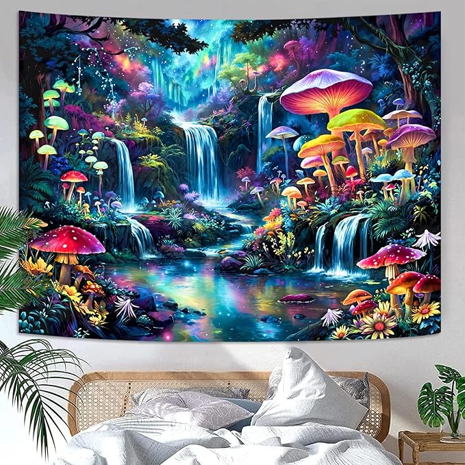 Zussun Hippie Sun Tapestry Boho Vintage Sunrise Nature Tree Lake Wall Tapestry for Bedroom Aesthetic Colorful Landscape Small Tapestries Wall Hanging for Dorm Living Room Decor 60 x 44 Inch