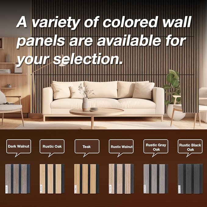 Yuzzy Wood Panels for Wall, Wood Slat Acoustic Panels, Sound Absorbing Wall Panels for Interior Wall Decor, Samples Pack