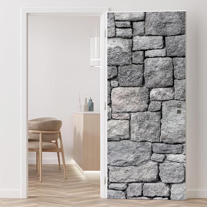 wall26 - Old Gray Stone Wall, Seamless Background Photo Texture - Removable Wall Mural Self-Adhesive Large Wallpaper - 96x96 inches