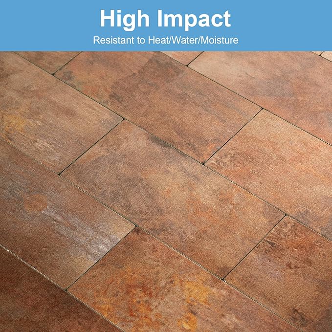 10-Pack Peel and Stick Tile Backsplash 12"X12" PVC Wall Tiles, Stick on Backsplash for Kitchen, Bathroom Tile, Fireplace Décor, Laundry Table, Stair Decals in Copper Metal