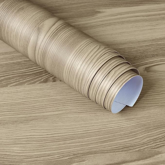 48x394 inch Oak Wood Grain Contact Paper Peel and Stick Walnut Texture Wallpaper Waterproof Thick Wooden Look Wallpaper Removable Self-Adhesive Wood Vinyl Wrap Roll for Kitchen Countertop Cabinet