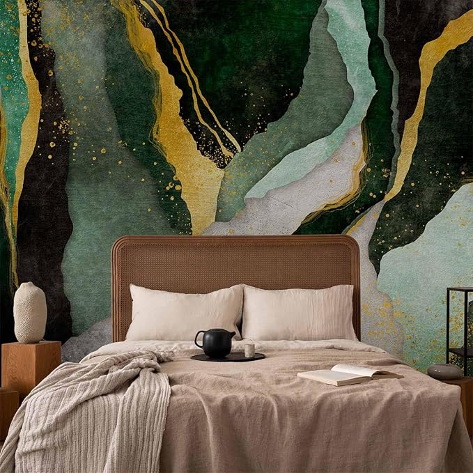 artgeist Wall Mural Abstract 173x124 in - Peel and Stick Self-Adhesive Wallpaper Removable Large Sticker Foil Wall Decor Print Picture Design Marble Like Painted a-A-10203-a-a