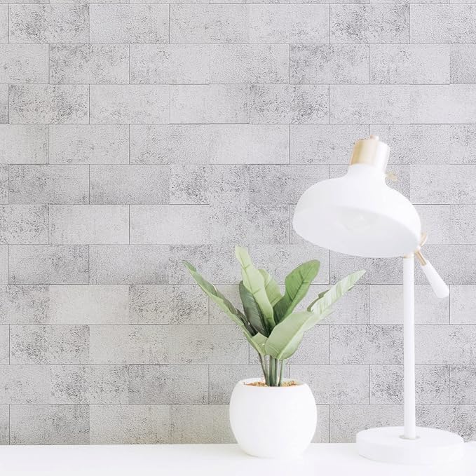 Art3d 102-Piece Backsplash Tile Peel and Stick for Stove Kitchen Bathroom Fireplace, 3in. × 6in. Stick on Subway Tile Natural Stone White