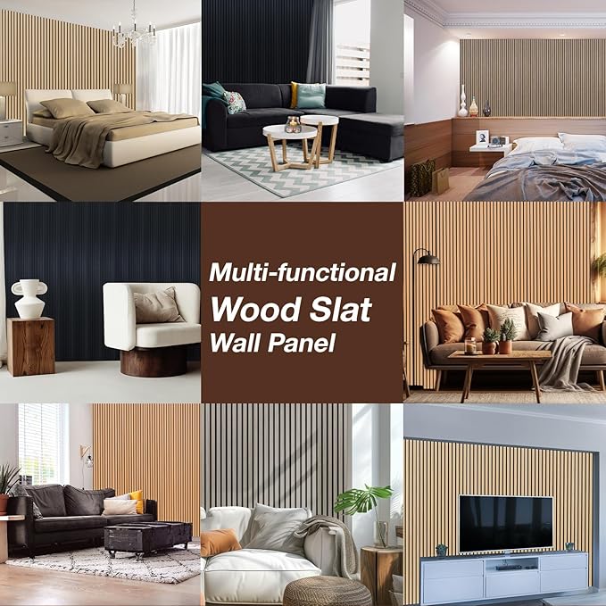 Yuzzy Wood Panels for Wall, Wood Slat Acoustic Panels, Sound Absorbing Wall Panels for Interior Wall Decor, Samples Pack