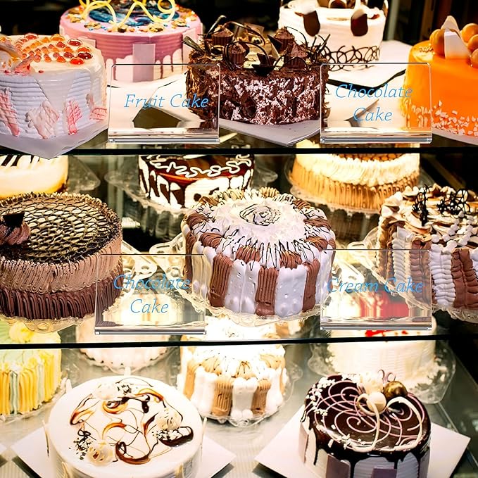 10 Pack Acrylic Mini Chalkboard Signs for Food, AITEE Clear Mini Tabletop Chalkboard Signs, Small Buffet Chalkboards Signs for Weddings, Birthday Parties, Message Board Signs, Buffet,Bakery and Retail