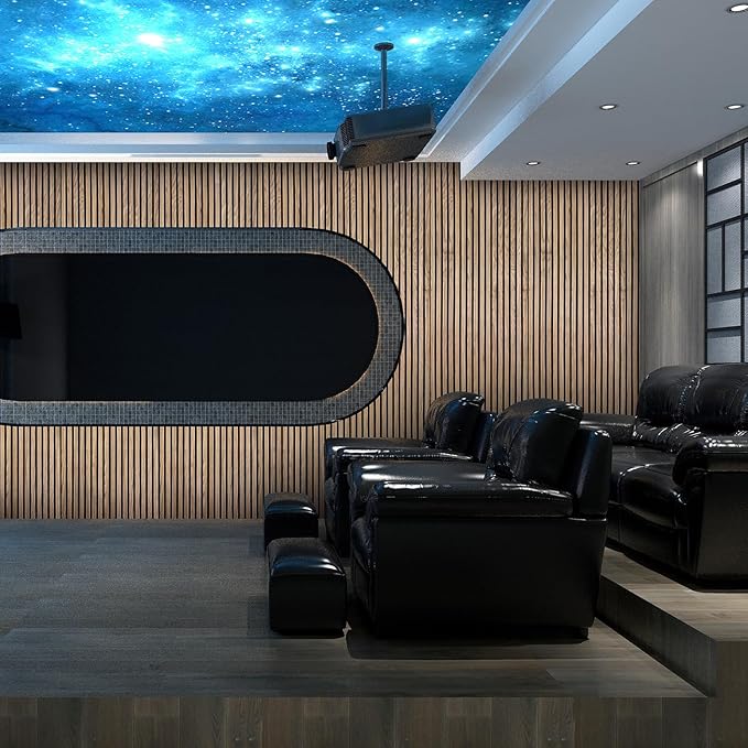 YLL YLL Wood Wall Panels Acoustic Wall Panels for Interior Wall Decoration Two 94.68" x 12.79" Wood Slat Paneling 3D soundproof Wall Panels Natural Oak